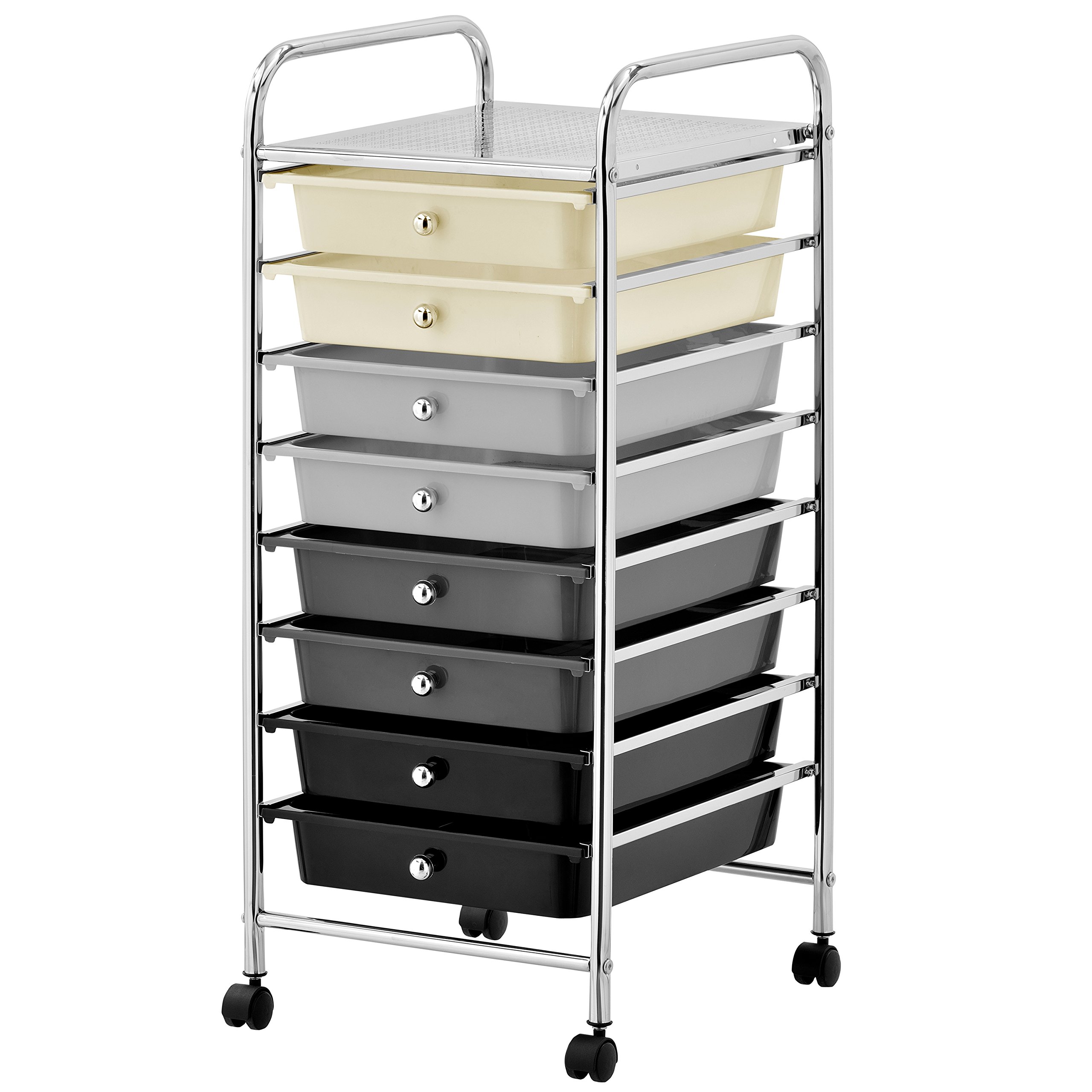 Galleon 8 Drawer Rolling Trolley Storage Organizer, Mobile Office