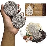 AIRNEX Black Rice Water Shampoo - Fermented Rice Water, Argan Oil & Murumuru Butter for Hair Growth, Moisture & Shine - Set of 2 Bars + Cotton Bags - Sulfate-Free, All-Natural (4.04 oz)