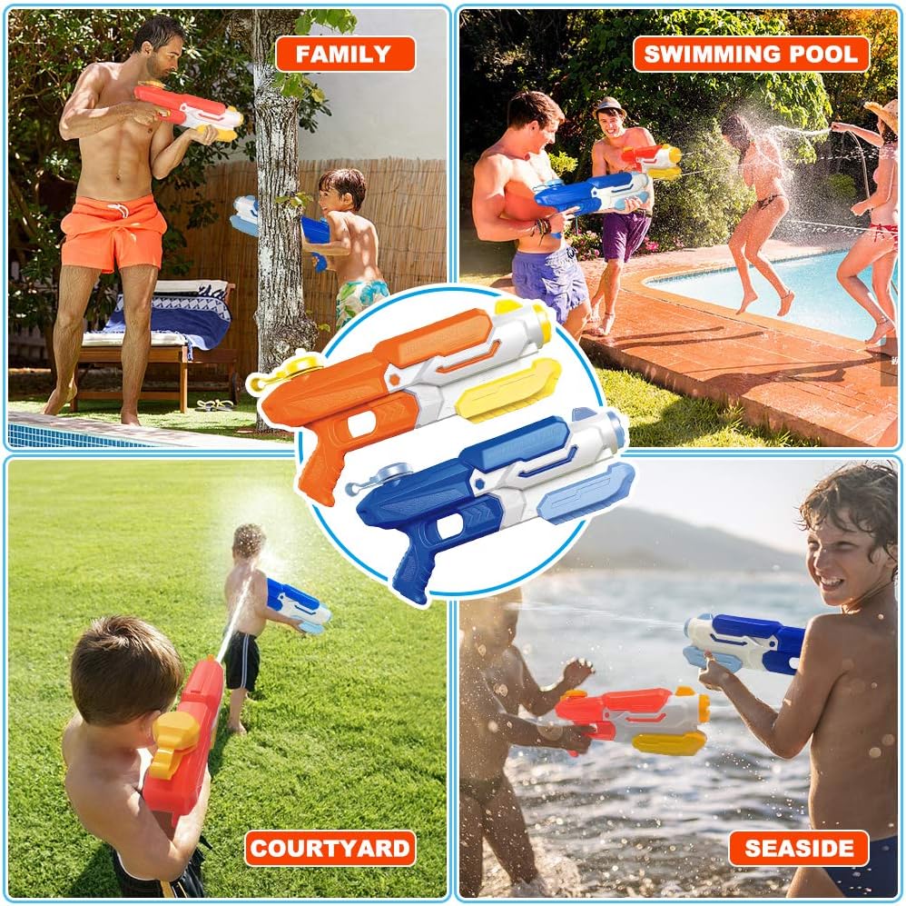 Scientoy Water Gun , 2 Pack Water Guns for Kid , Squirt Guns 1200CC High Capacity &30-35 Feet Shooting Range, Gifts for Children & Adult Summer Swimming Pool Beach Water Fighting Party: Toys & Games
