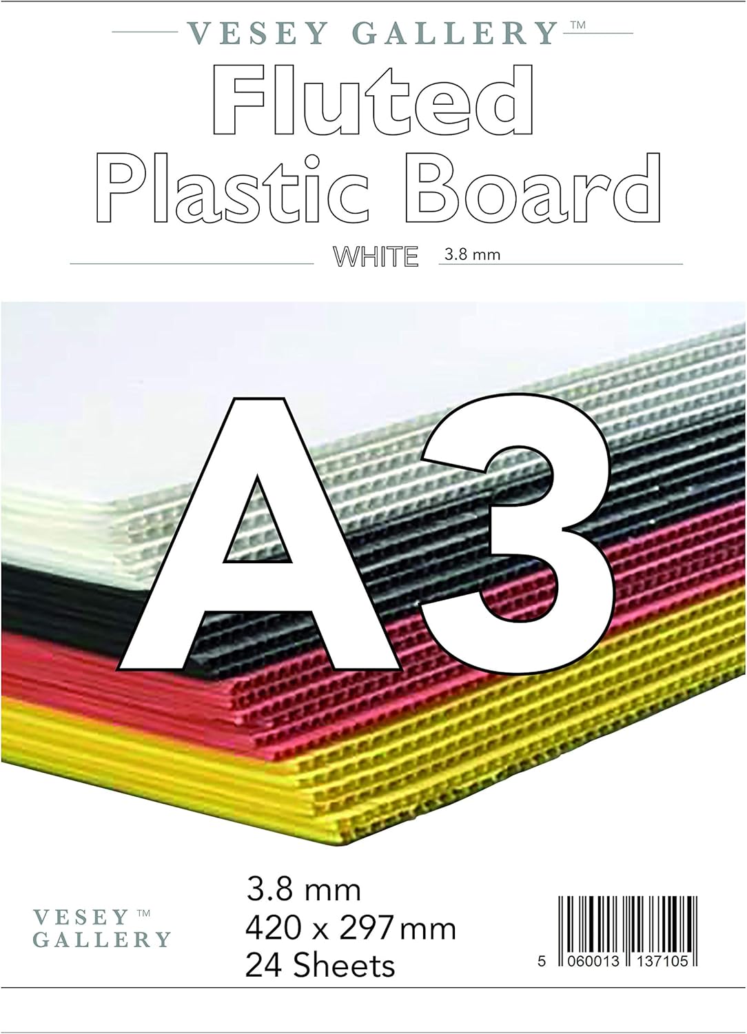 A3 Fluted Plastic Correx Board. 24 Sheets. by Vesey Gallery® Outdoor