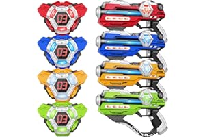 IJO Tag Guns Set of 4 Laser Tag with Digital LED Score Display Vests for Teens, Family and Adults Fun,Birthday Gift Toys for Kids Ages 6 7 8 9 10 11 12+Year Old Boy & Girls