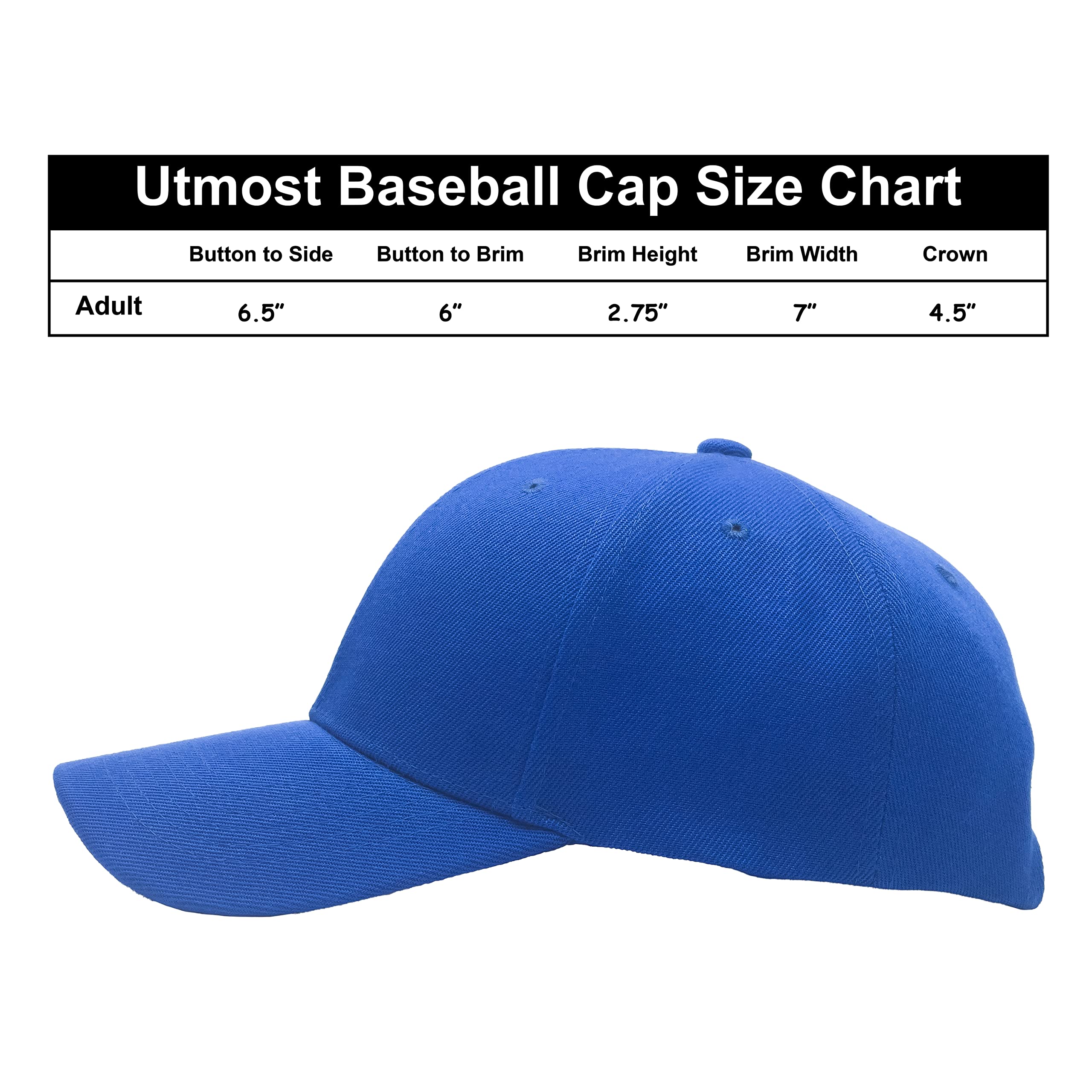 Utmost Structured Baseball Cap with Adjustable Closure - Performance Hat for Outdoor Activities and Custom Embroidery (1pc Royal Blue)