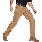 NATUVENIX Tactical Pants for Men, Water Resistant Hiking Cargo Pants Lightweight Outdoor Work Pants for Men Ripstop