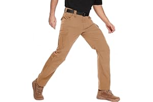 NATUVENIX Tactical Pants for Men, Water Resistant Hiking Cargo Pants Lightweight Outdoor Work Pants for Men Ripstop