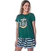 Harry Potter Women's Hogwarts Castle Shirt and Shorts Lounge Sleepwear Pajama Set - All 4 Houses Available