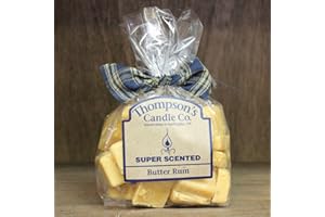 THOMPSON'S CANDLE CO. Thompson's Candle Co Super Scented Butter Rum Wax Crumbles, 6 Ounces, Yellow, Paraffin Wax