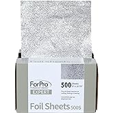 ForPro Professional Collection Expert Embossed Foil Sheets 500S, Aluminum Foil, Pop-Up Foil Dispenser, Hair Foils for Color Application and Highlighting Services, Food Safe, 5"W x 10.75"L, 500-Count