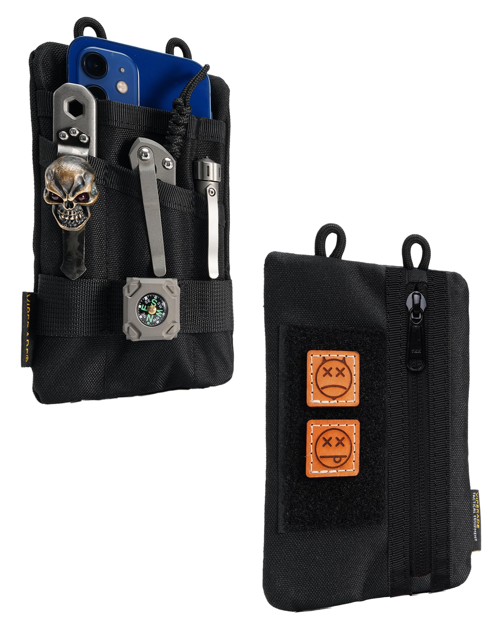 VIPERADE VE1-P EDC Pocket Organizer Men, EDC Pouch Organizer Tool Pouch with 5 Tool Storage for Flashlight, Pocket Knife, Tactical Pen, Mini Gear