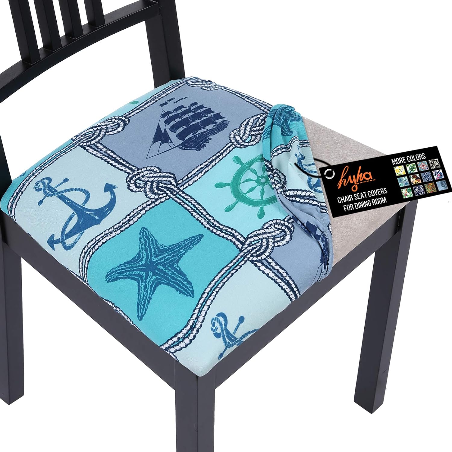 hyha Printed Kitchen Chair Seat Covers for Dining Room