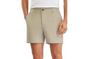 PULI Golf Shorts Men Relaxed Fit Stretch Dress Lightweight Casual Waterproof Travel Quick Dry Summer Shorts 5 Inch Inseam