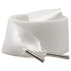 WEGOODZF Satin Ribbon Shoe Laces: 3CM Wide White