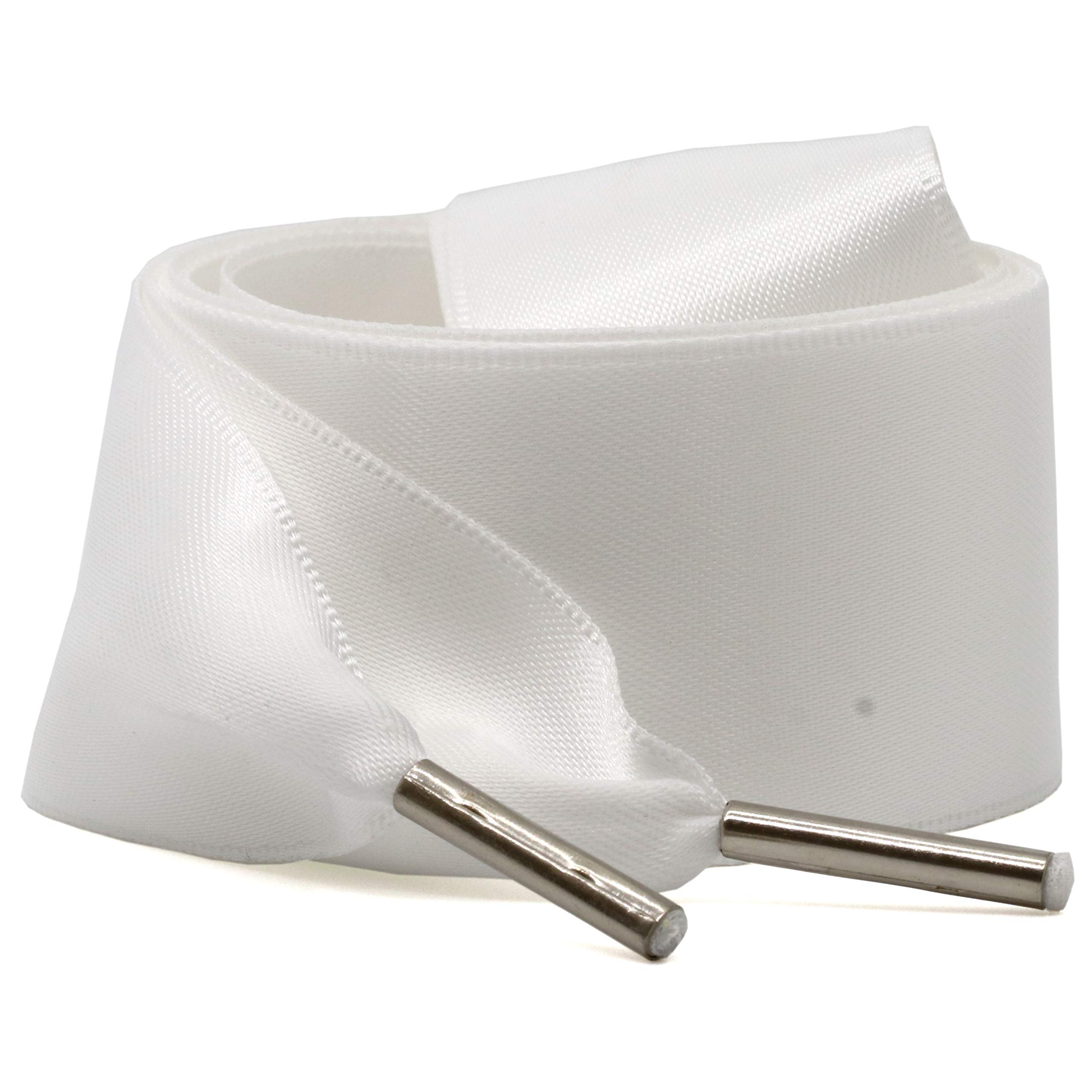 WEGOODZF Satin Ribbon Shoe Laces: 3CM Wide White
