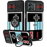 Funermei for Moto G 5G 2025/2026/G Play 2026 Case, Ring Stand, Game | Slide Camera Protection, Dual-Layer Hard PC Construction, Cute Girly Phone Cover for Women and Girls