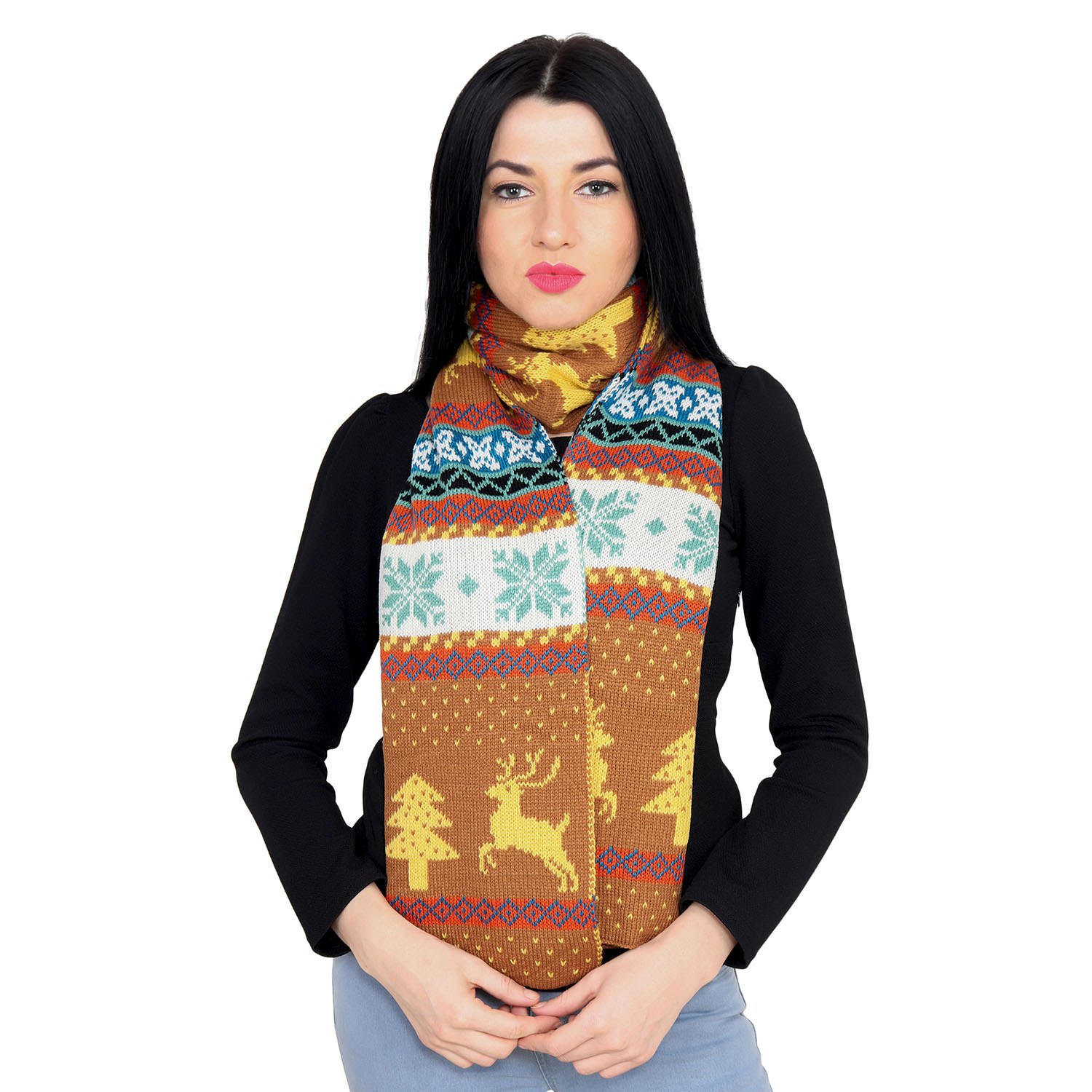 extra large size imported woolen knitted scarf muffler