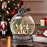 12.1" Christmas Snow Globe Lantern with Nutcracker Ballet Decor, Musical Snow Globe, Indoor Home Christmas Decor, Battery or USB Powered, Holiday Decor Gift Christmas Water Lantern