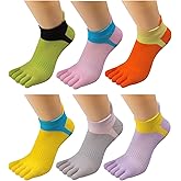 HONOW Women's Low Cut Toe Socks Ankle Cotton Running Socks(Pack of 5/6)