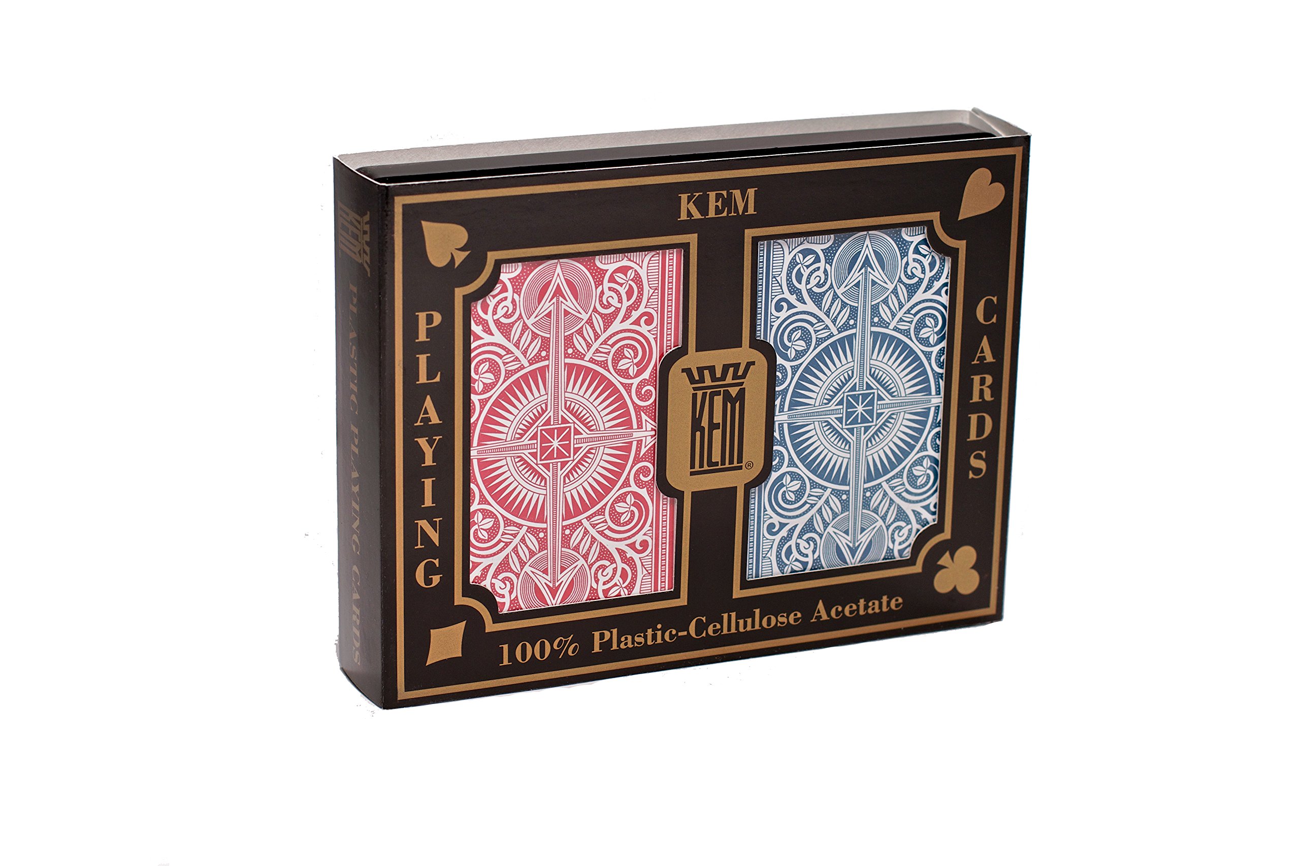 Photo 1 of Kem Playing Cards Arrow Red and Blue, Bridge Size- Standard Index Playing Cards (Pack of 2) - 1007086