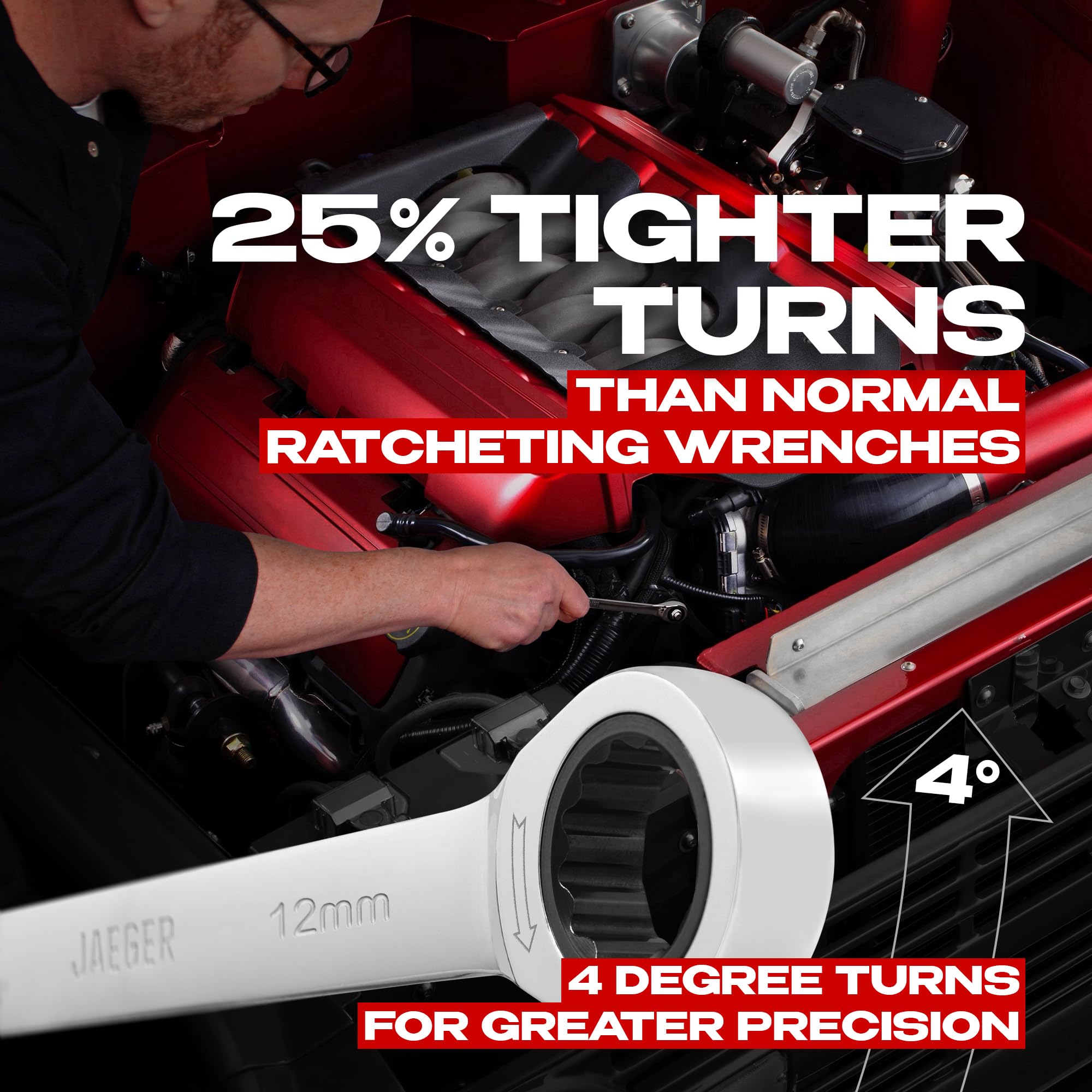 Jaeger 12 mm Ratchet Wrench with 90-Tooth
