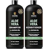 INFINA ESSENTIALS Aloe Vera Shampoo and Conditioner Set | 16 fl oz Each | with Batana Oil | Hydrating, Soothing & Moisture Balance Formula | Nourishing Care for Dry, Itchy or Sensitive Scalp
