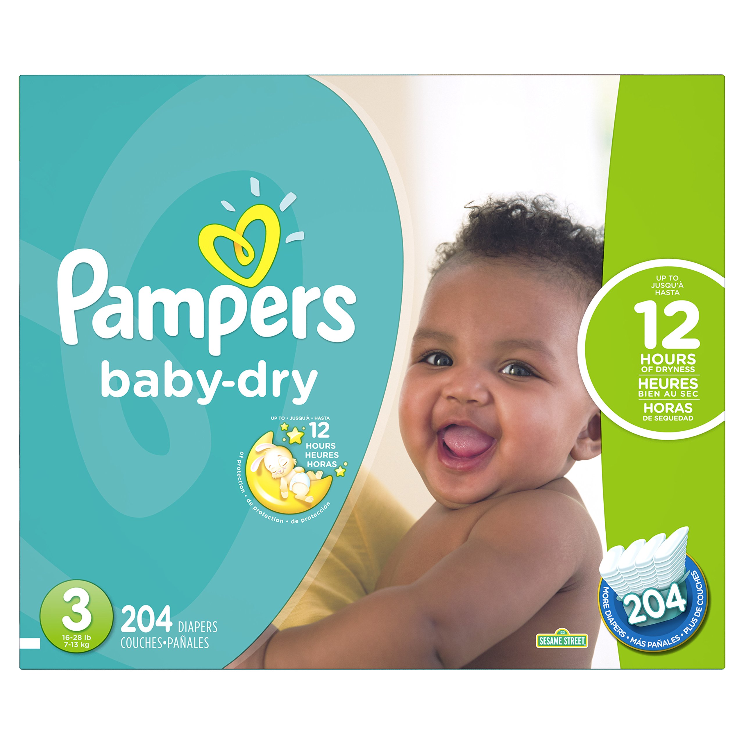 Galleon Pampers Baby Dry Diapers Size 3, 204 Count (Packaging May Vary)