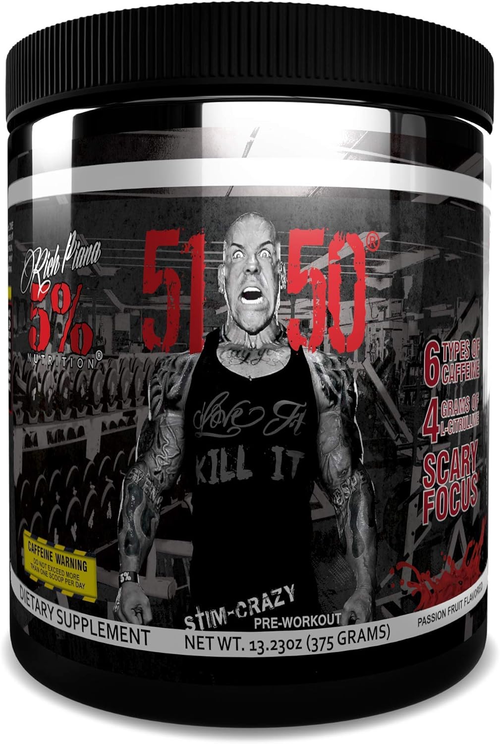 Rich Piana 5% Nutrition 5150 High Stim Pre-Workout Powder | Extreme Energy, Focus, Pumps & Endurance | 400 mg Caffeine, Citrulline, Beta Alanine, N-Acetyl L-Tyrosine | 30 Srvgs, Int'l (Wildberry): Health & Personal Care