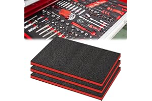 3 Pack Cuttable Tool Box Foam Inserts for Cases 12"x16"x1" Precision Defined Tool Box Foam Toolbox Kaizen Organizer and Stora