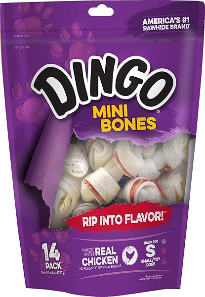 DINGO 95014 MINI BONES, RAWHIDE FOR SMALL/TOY DOGS,...