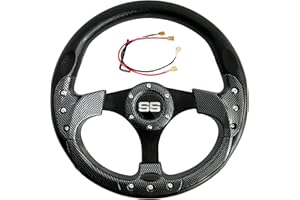 GREENCHOOSY Golf Cart Steering Wheel Universal Fit EZGO Club Car and Yamaha Black+gray
