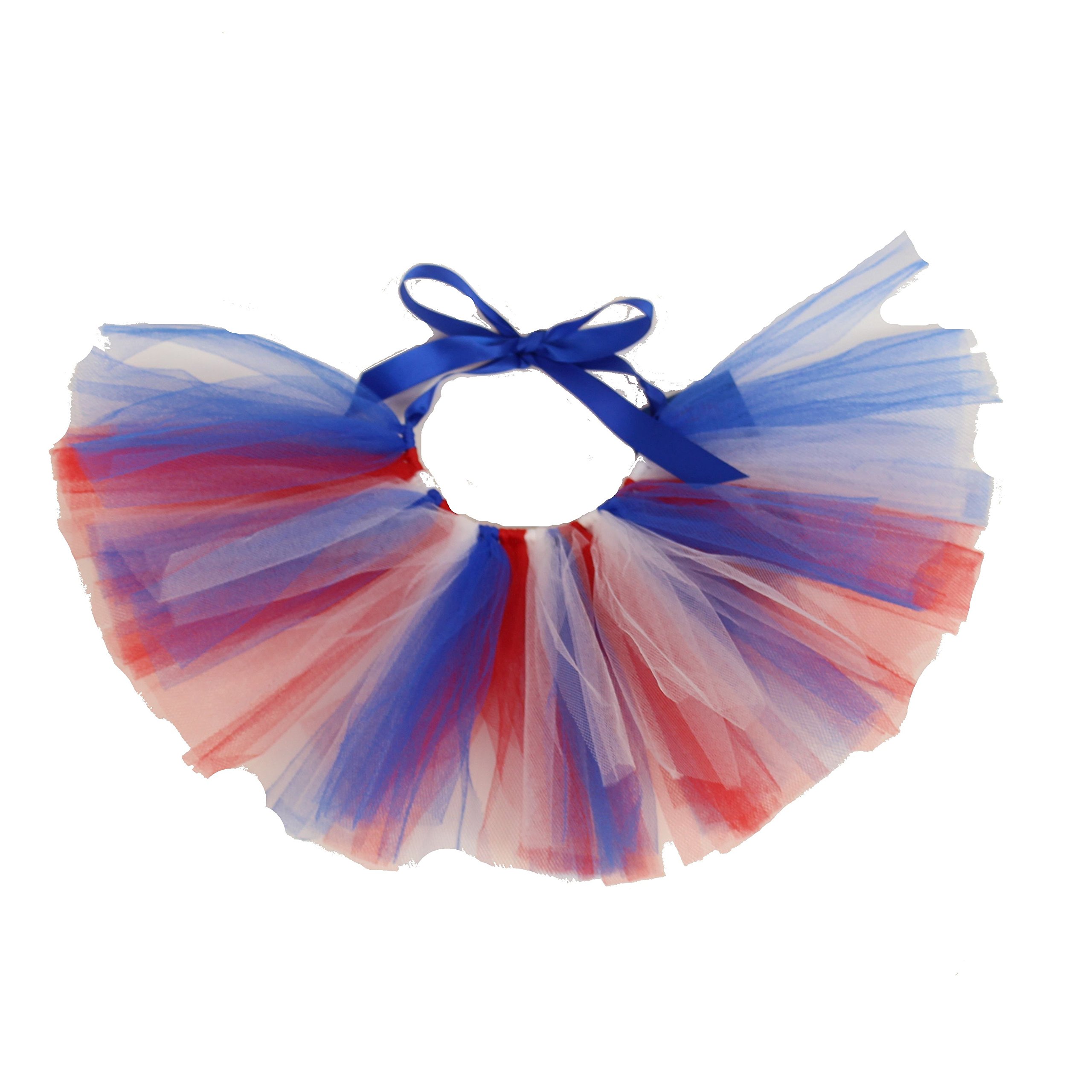 PAWPATU Tulle Tutu for Dogs or Cats, Small, Red/White/Blue