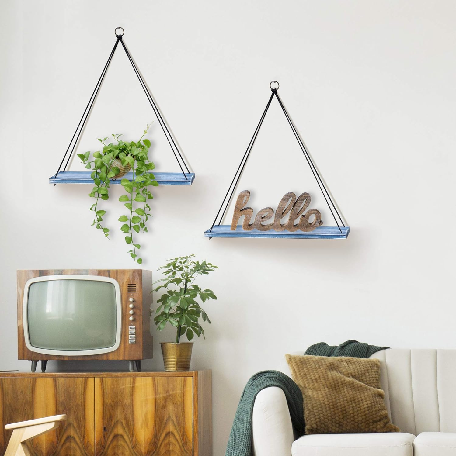 Rustic Wood Wall Shelf Decor Living Room Wall Decoration Asliny Hanging Shelves For Wall Great Shelves For Bedrooms Kitchen Boho White Bathroom Beautiful Hanging Plant Home Decor Accents Floating Shelves