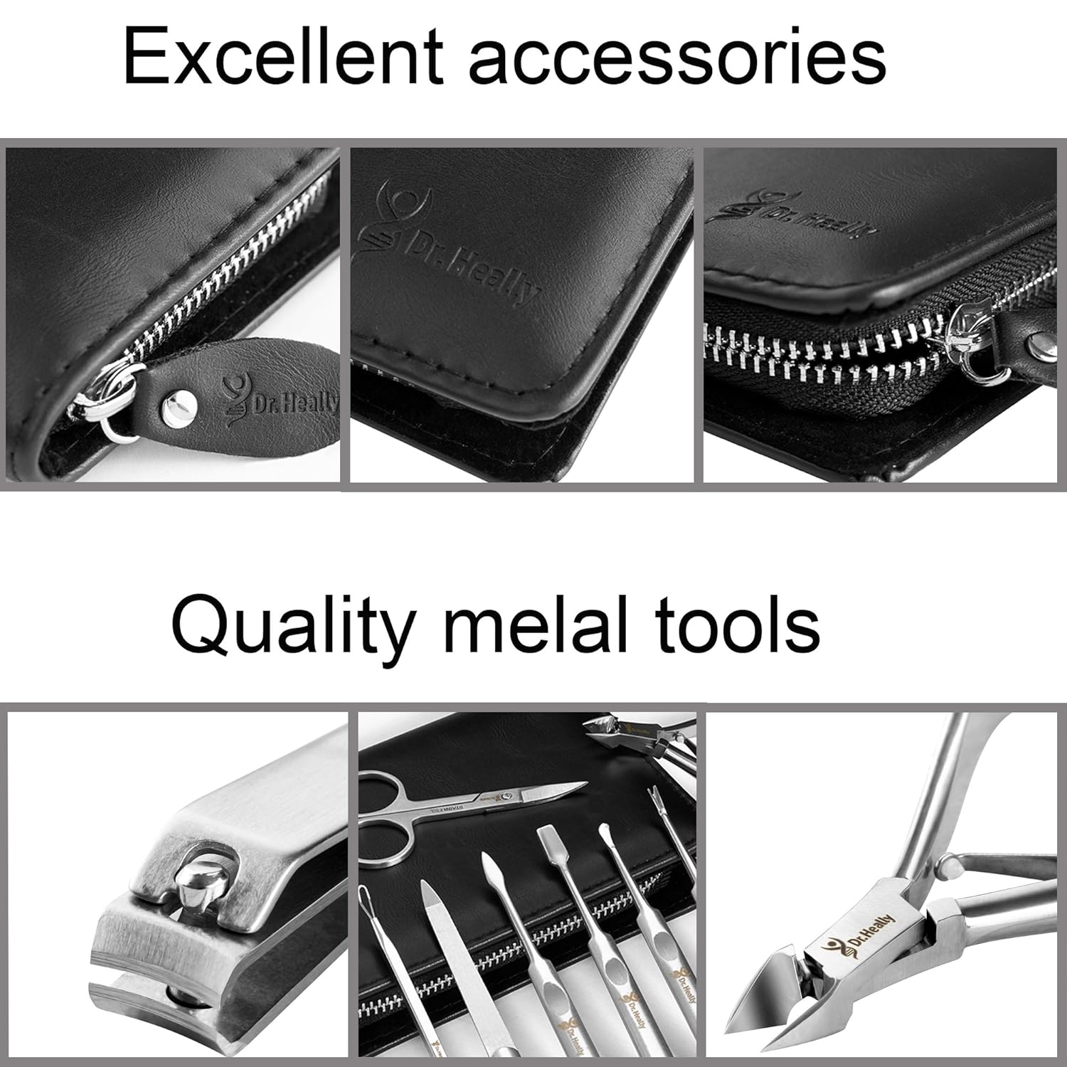 Manicure Set for Men – Pedicure Kit for Women – Manicure Kit stainless steel – Pedicure Tools with a leather case – Professional pedicure set – Mens Manicure Tools Black : Beauty