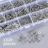 HAOCHEN 1320 Pcs M3 Bolts Nuts Washers Set Stainless Steel Hex Socket Head view 5