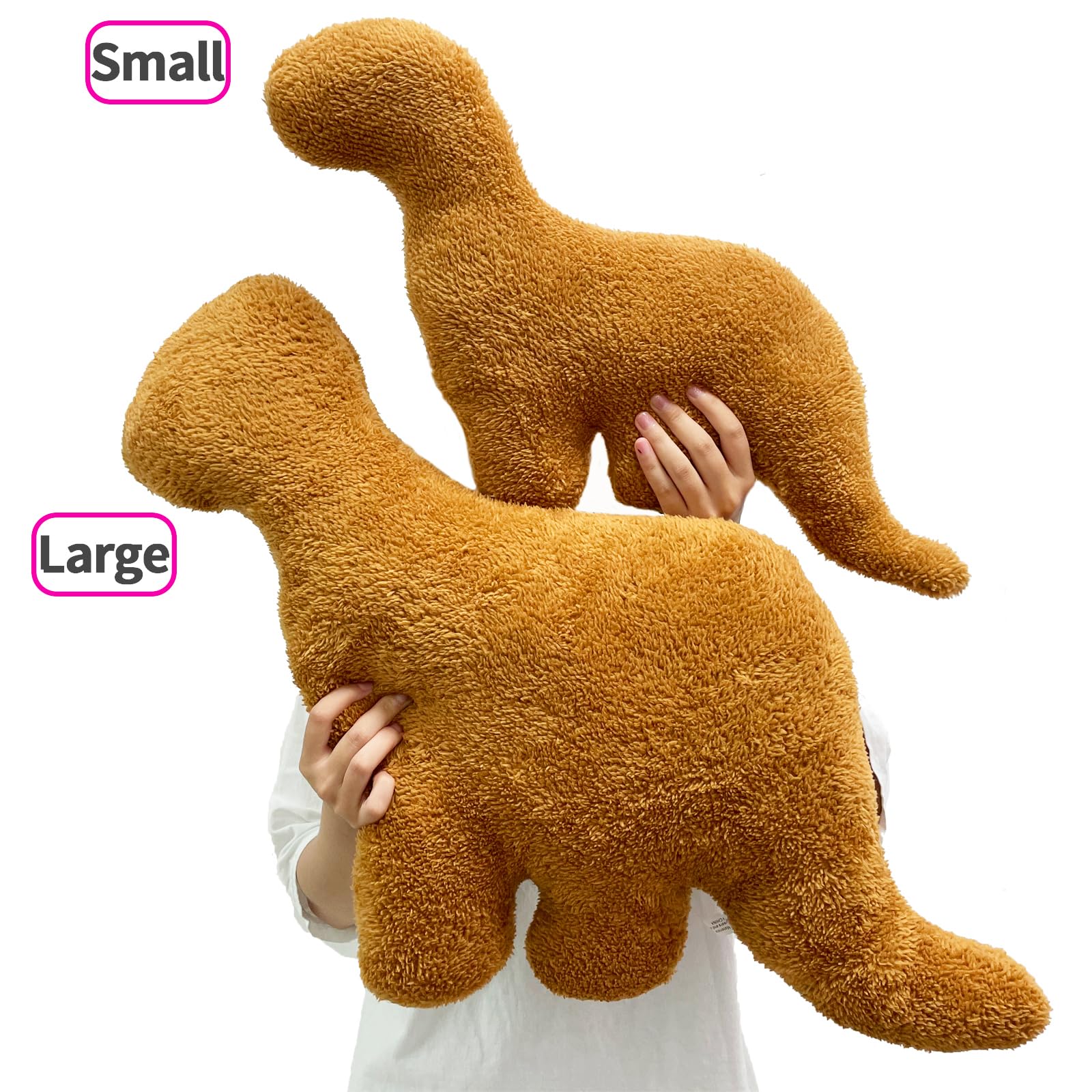 Isaacalyx Dino Nugget Pillow, 24 inch Large Soft Dinosaur Nuggets Pillow for Birthday Gifts, Theme Party Decorations (Brontosaurus,Large)