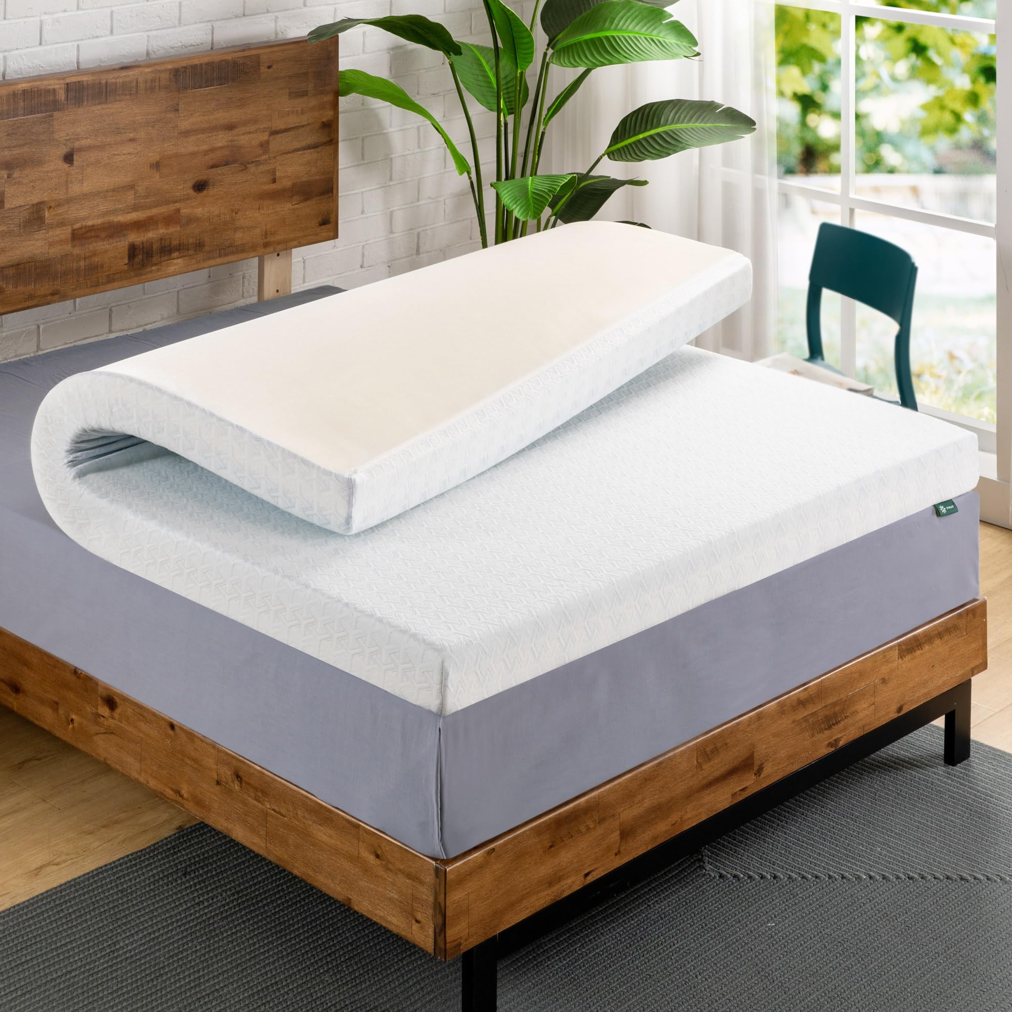 ZINUS 低反発 マットレス シングル 厚さ 10cm Green Tea 緑茶成分 抗菌 防臭 2層構造 通気性 体圧分散 メモリーフォーム やわらかめ 敷布団 マットレスパッド | 圧縮梱包 ベッド ジヌス | 日本正規品 GTFT商品画像