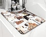 Coffee Bar mat Accessories for Countertop Absorbent