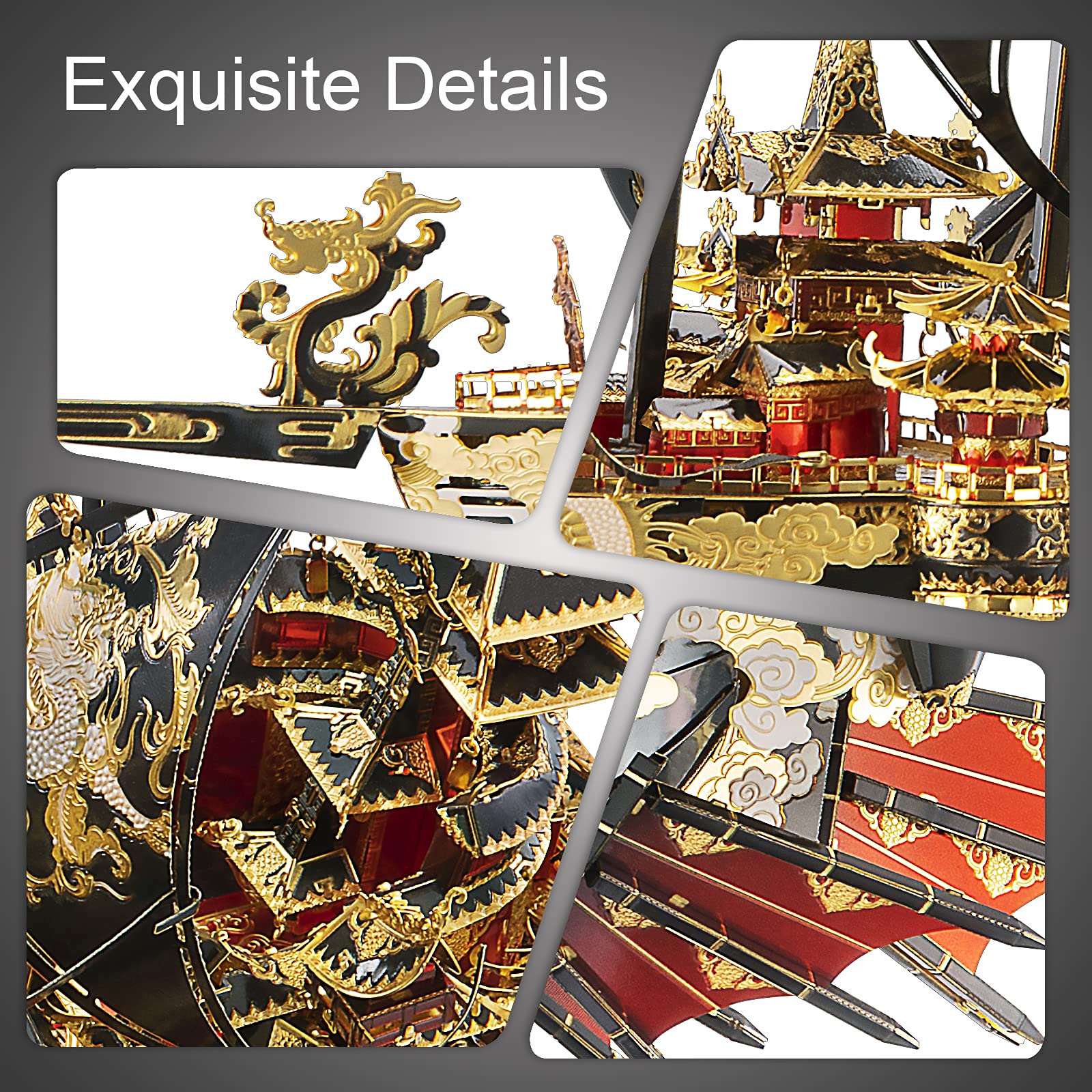 Piececool 3D Metal Puzzles Ship Models Kits to Build for Adults, The Wind Breaker Ship Model Building Kit, Brain Teaser DIY Craft Gifts for Teens Man Woman Family- 709 Pcs