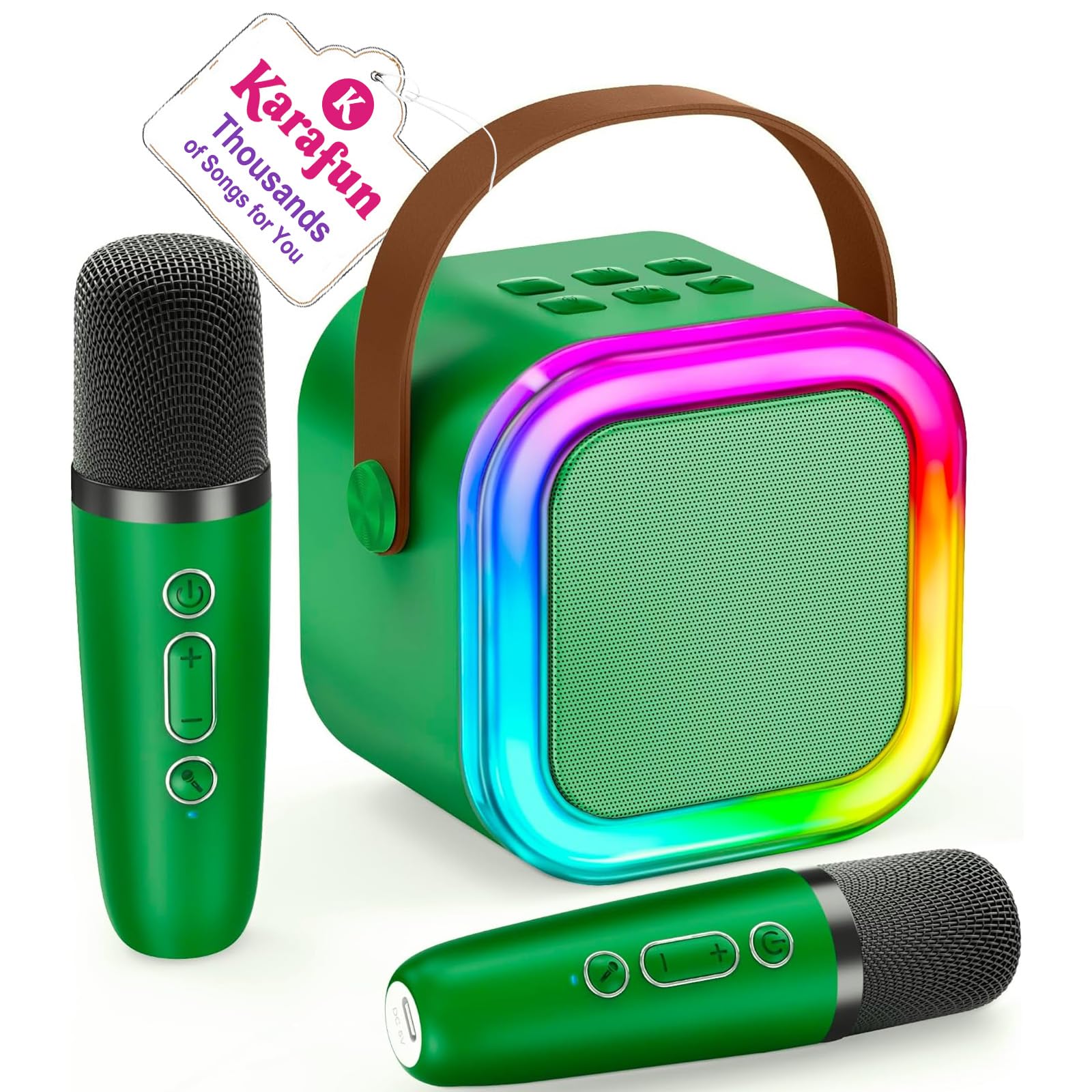 Photo 1 of IROO Mini Karaoke Machine for Kids, 2025 TOP Toys Birthday Gifts Ideas for Girls Ages 4, 5, 6, 7, 8, 9, 10, 12+ Years Old, Portable MP3 Player with 2 Wireless Mics for Party
