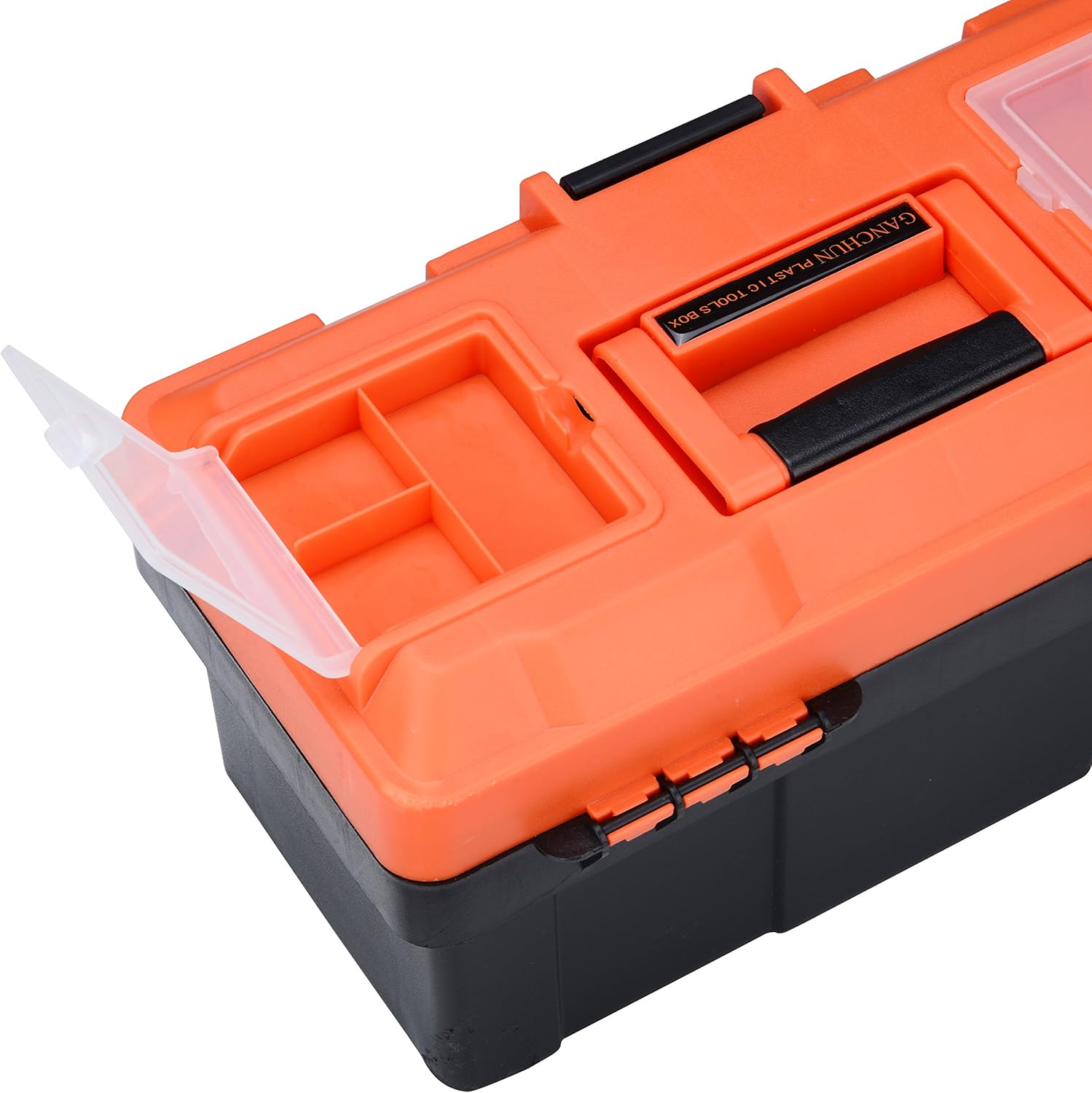 Plastic Tool Box, 14 -inch Portable Tool Box Plastic Toolbox with Removable Tool Tray and Detachable Tool Kit For Craft Storage, Household: Home Improvement