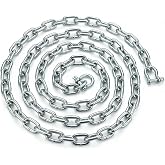 Galvanized Steel Anchor Chain, 4ft/5ft/6ft/10ft/15ft/20ft Boat Anchor Chain, Anchor Lead Chain with Double Boat Anchor Shackle, Marine Anchor Chain for Different Anchors, Anchor Chains for Boats