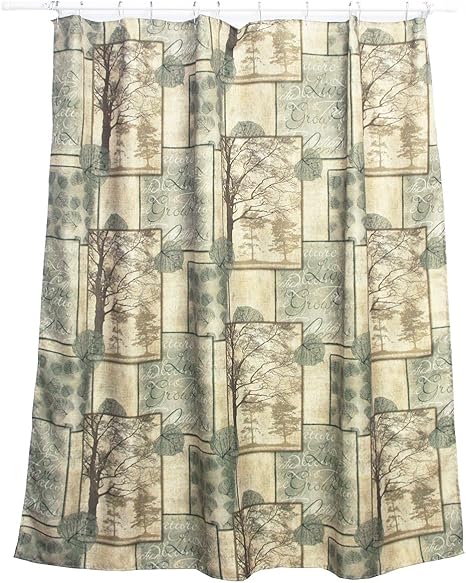 Nature S Lodge 5 Piece Bath Set Cabin Decor Shower Curtain Rug And More Amazon Co Uk Kitchen Home