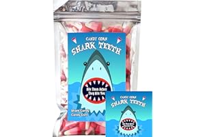 JLDESIGNMEDIALLC Shark Teeth Strawberry Flavored Candy Corn Fun Unique Halloween Candy Gag Gift for Birthday Girls, Boys, Kids & Teens (7 Ounces)