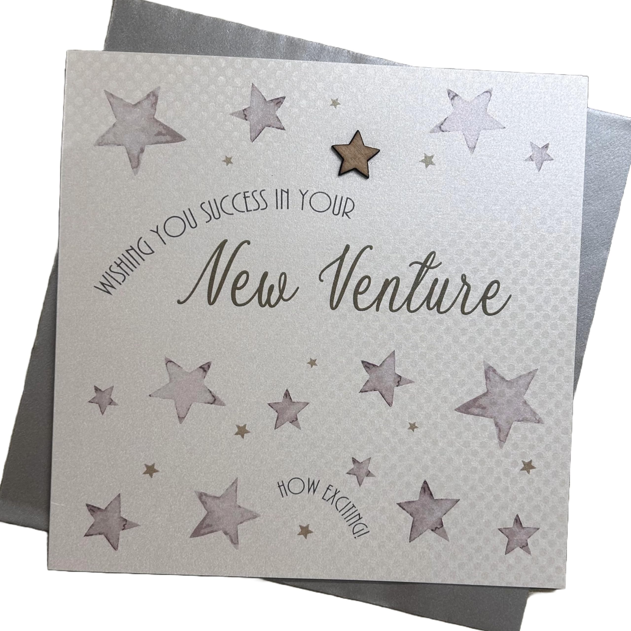 WHITE COTTON CARDS Exciting New Venture Card - Foiled New Venture B194