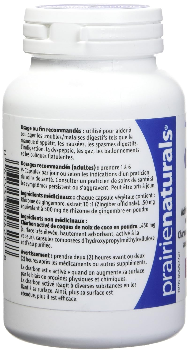 Prairie Naturals Digest Force with Ginger Extract Activated Charcoal