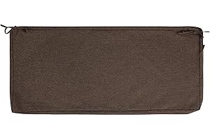 FUNHOME Outdoor Bench Cushion Covers 45" x 18" x 3", No Insert! Patio Bench Cushion Covers,Water Resistant Patio Loveseat Cushion Cover 1 Pack, Brown(Covers ONLY)