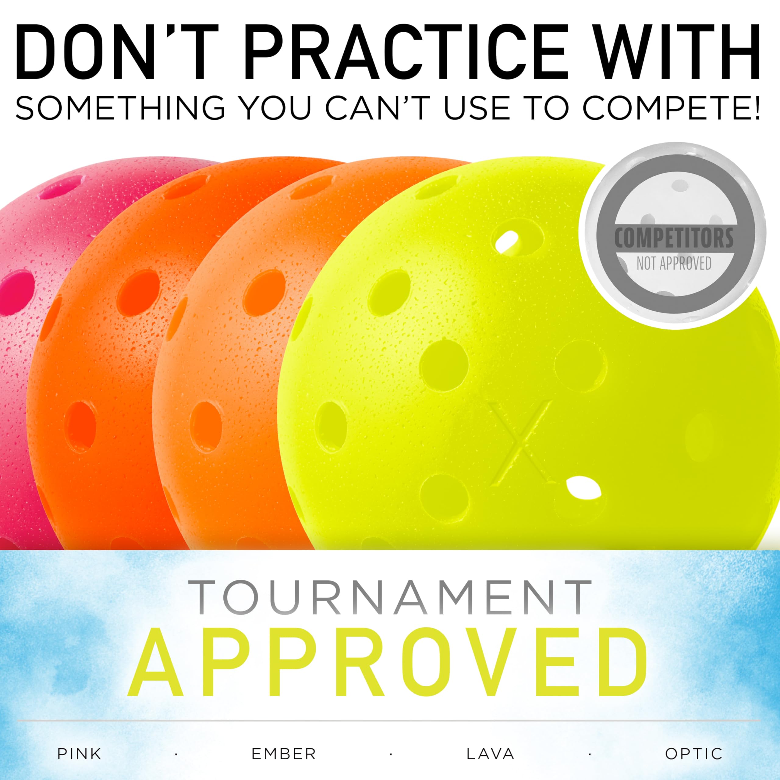 GoSports GS 40 Outdoor Pickleballs - 12 Pack USAPA Regulation Balls For Tournament Play