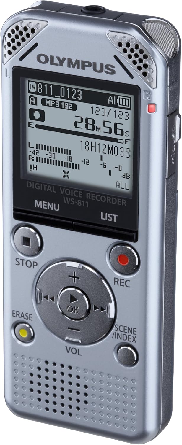 Olympus WS811 Digital Stereo Voice Recorder with Flash 2GB Memory, WMA