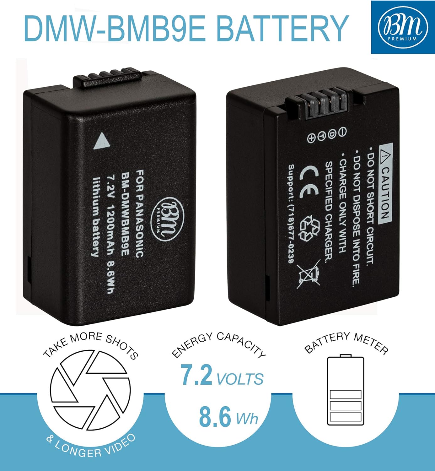 2 Pack of DMW-BMB9 Batteries and Battery Charger for Panasonic Lumix DC-FZ80, DMC-FZ40K, DMC-FZ45K, DMC-FZ47K, DMC-FZ48K, DMC-FZ60, DMC-FZ70, DMC-FZ100, DMC-FZ150 Digital Camera : Camera & Photo