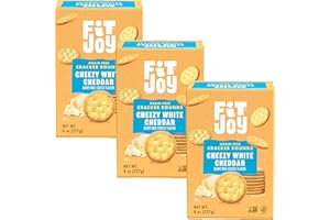 FitJoy Grain Free Crackers - Delicious Gluten Free Cracker - Certified Non-GMO, and Kosher - Gluten Free Crackers - Vegan, Allergen-Free, Nut-Free - Cheesy White Cheddar Flavor - 3 Pack