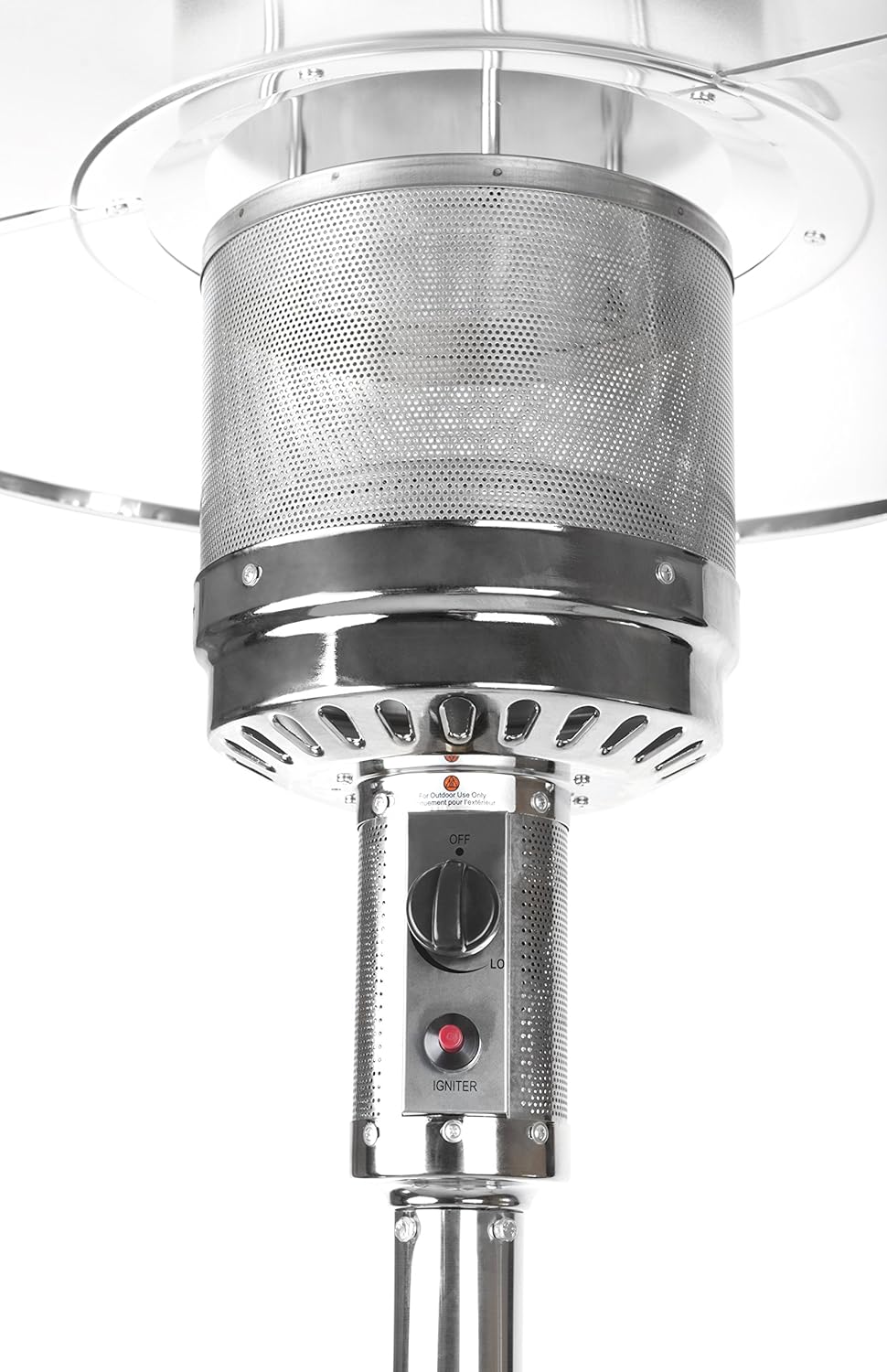  Basics Outdoor Patio Heater with Wheels, Propane 46, 000 BTU, Commercial & Residential - Stainless Steel : Garden & Outdoor