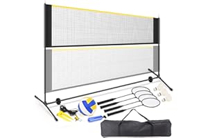 AZUNYYDS Badminton Pickleball Net, Adjustable Height Portable Badminton Net-2-in-1 Volleyball and Badminton Set, Pickleball Net for Tennis Indoor Outdoor Court